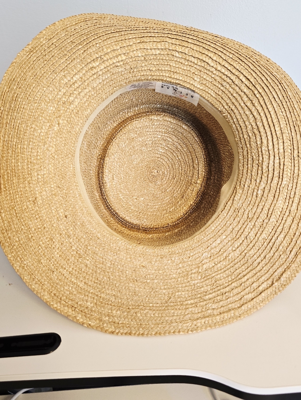 VINTAGE BETMAR Straw Hat Round Upturned Rim Bow Style #C230 - Picture 9 of 14